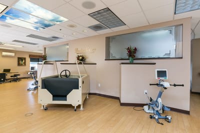 Interior of a rehabilitation room with equipment