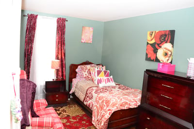Cozy private resident room with colorful decor