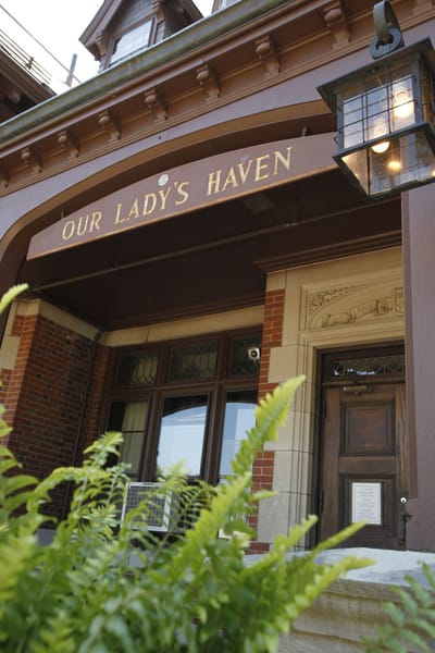 Entrance of Our Lady's Haven with brick architecture