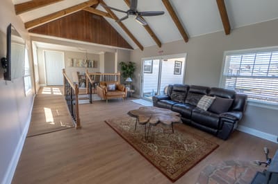 Bright common area with comfortable seating and natural light