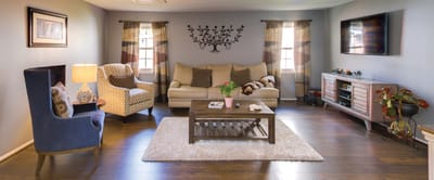 Cozy common area with seating and decor