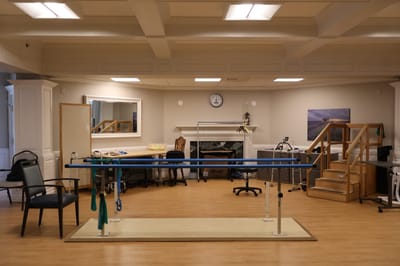 Interior view of therapy space with equipment
