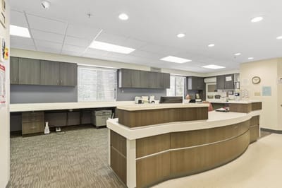 Interior view of a nursing facility reception area
