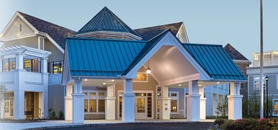 Front entrance of Parker at Monroe senior living facility