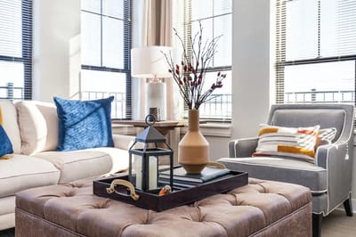 Bright and inviting living room setup