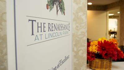 Facility logo displayed indoors