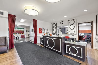 Interior view of the reception area in Maple Manor Rehab Center