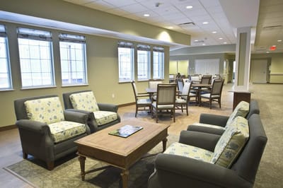 Interior lounge area with comfortable seating