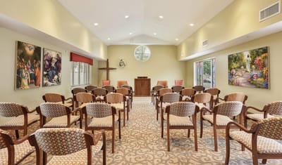 Interior of a common area with seating