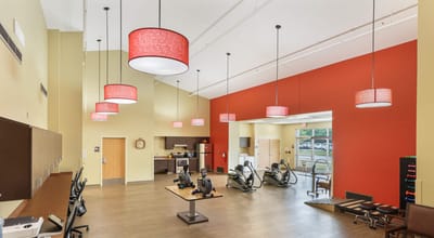 Interior view of a fitness room with equipment
