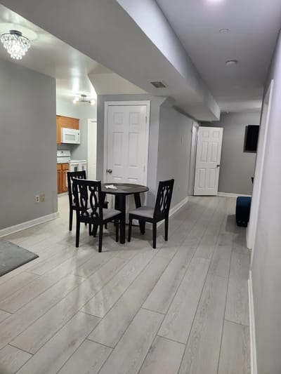 Interior view of a resident room with dining area