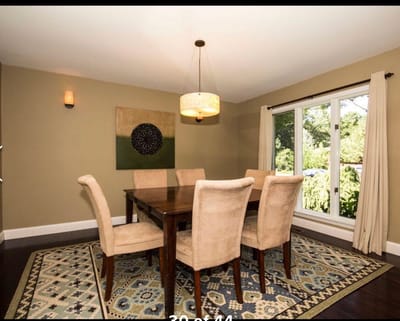 Interior dining room with a table and chairs