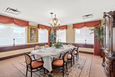 Elegant dining room set for a meal