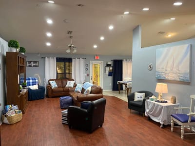 Cozy common area with seating and decor