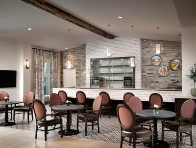 Dining area with tables and decor