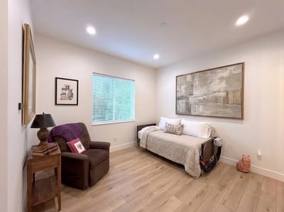 Cozy interior of a resident room with natural light.