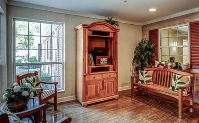 Cozy common area with seating and decor
