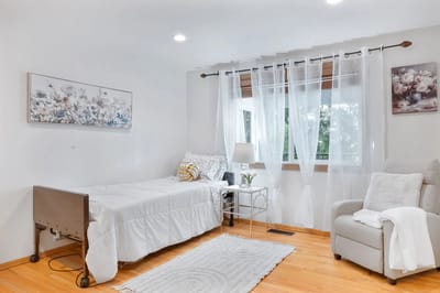 Bright private resident room with natural light