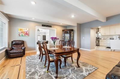 Dining room with elegant table and chairs