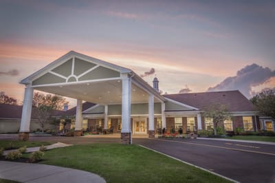 Front entrance of Orchard Heights assisted living facility