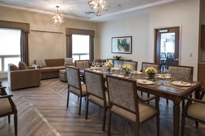 Elegant dining room set for a meal
