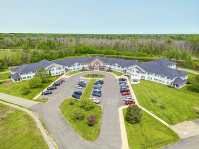 Aerial view of Evergreen Place assisted living facility