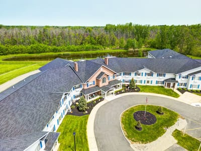 Aerial view of Evergreen Place assisted living facility