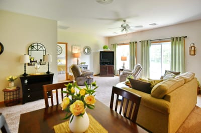 Cozy common area with comfortable seating and natural light