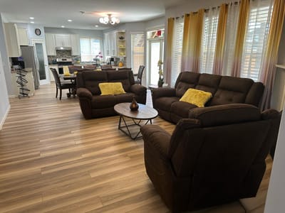 Interior seating area with stylish decor
