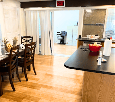 Interior view of a common area in a senior facility