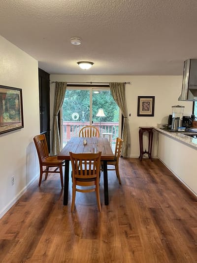 Cozy common area with a dining table and chairs