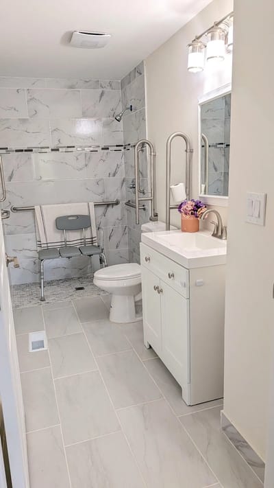 Modern bathroom with accessible features