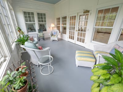 Bright common area with comfortable seating