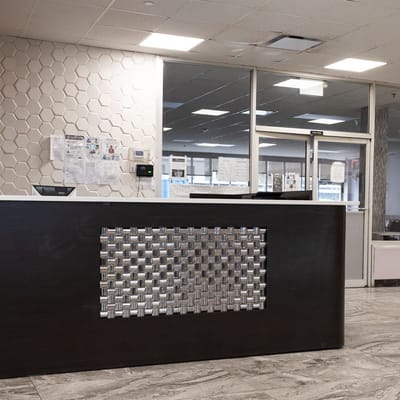 Reception area with a modern design