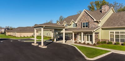 Exterior view of Wheatfield Commons senior living facility