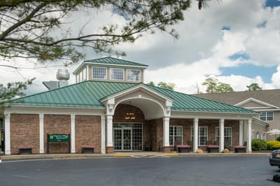 Exterior view of Kingsway Manor facility entrance