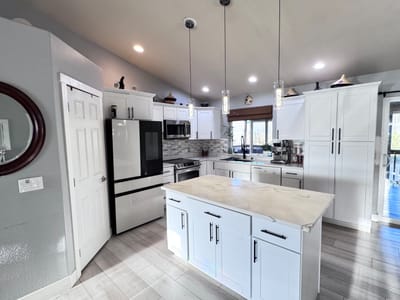 Bright kitchen space with modern appliances