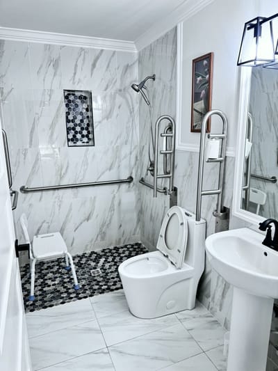 Accessible bathroom designed for senior residents