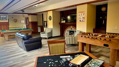 Common area with table games and seating