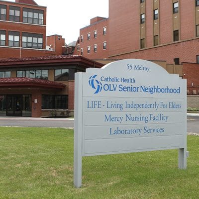 Exterior view of Mercy Hospital Skilled Nursing Facility