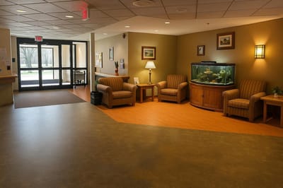 Bright and welcoming lobby area with seating