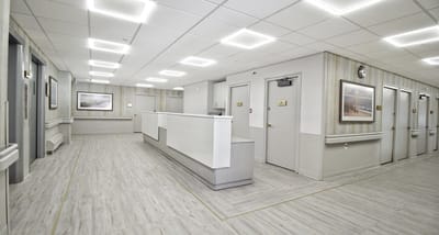 Bright hallway in a rehabilitation facility