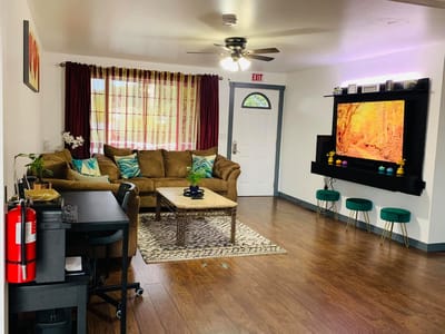 Cozy common area with a couch and decor