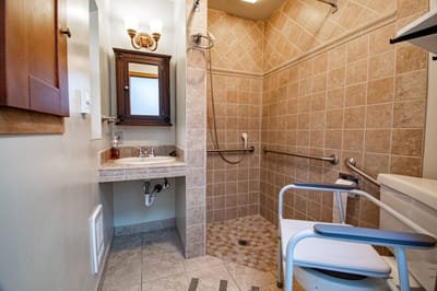Accessible bathroom with safety features