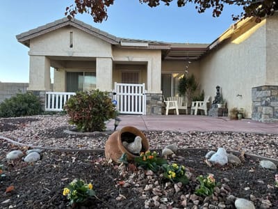 Exterior view of a senior living facility's entrance