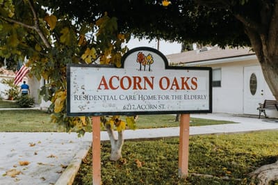 Sign of Acorn Oaks Residential Care Home for the Elderly