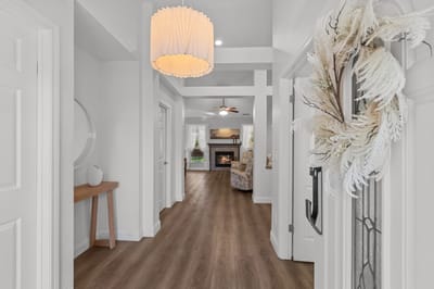 Bright interior hallway of a senior living facility