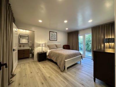 Bright and spacious bedroom with modern decor