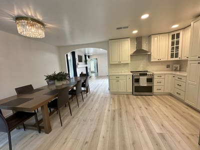 Modern kitchen and dining area in a facility