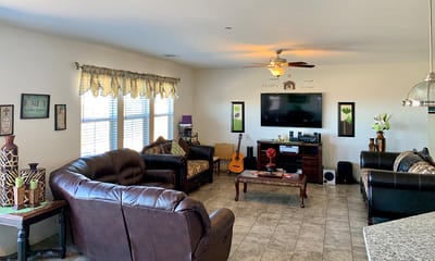 Cozy common area with seating and decor